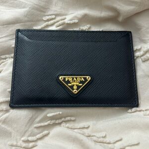 PRADA Business Card Holder/Card Case Leather (Black 1MC208)